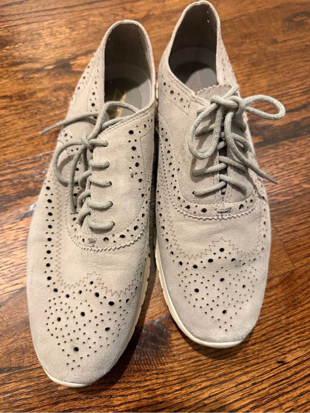 Women’s Suede Wingtip Oxford Sneakers - gray